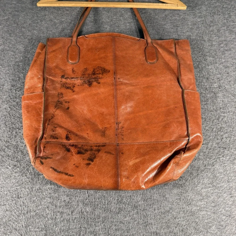 Hobo The Original Finley Brown Leather Tote Bag Multi Pocket Large Purse Read